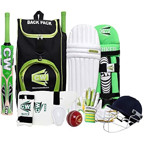 CW Bullet Left Hand Cricket Set All Age Protective Equipment Sports Gear Premium Match Cricket Set Mens, Youth, Boys Left Hand Kit Kids Cricket Gift Set