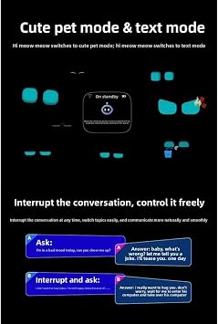 AI Chatbot Robot | Voice Control,Smart Electronic Pet,Companion with Emotional Interaction,Interactive Desk Robot Gift (Pink)