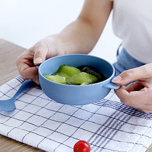 Shopwithgreen Unbreakable Kids Bowls -Microwave Dishwasher Safe- Wheat Straw Snack Bowl Sets For Kids And Toddler-4 Bowls And 4 Spoons, Lightweight And Durable ( Small ) #TOP4