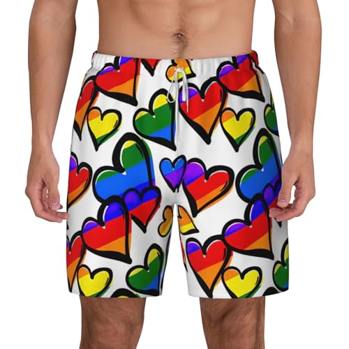 Short de bain respirant arc-en-ciel idéal pour la plage et la Gay Pride