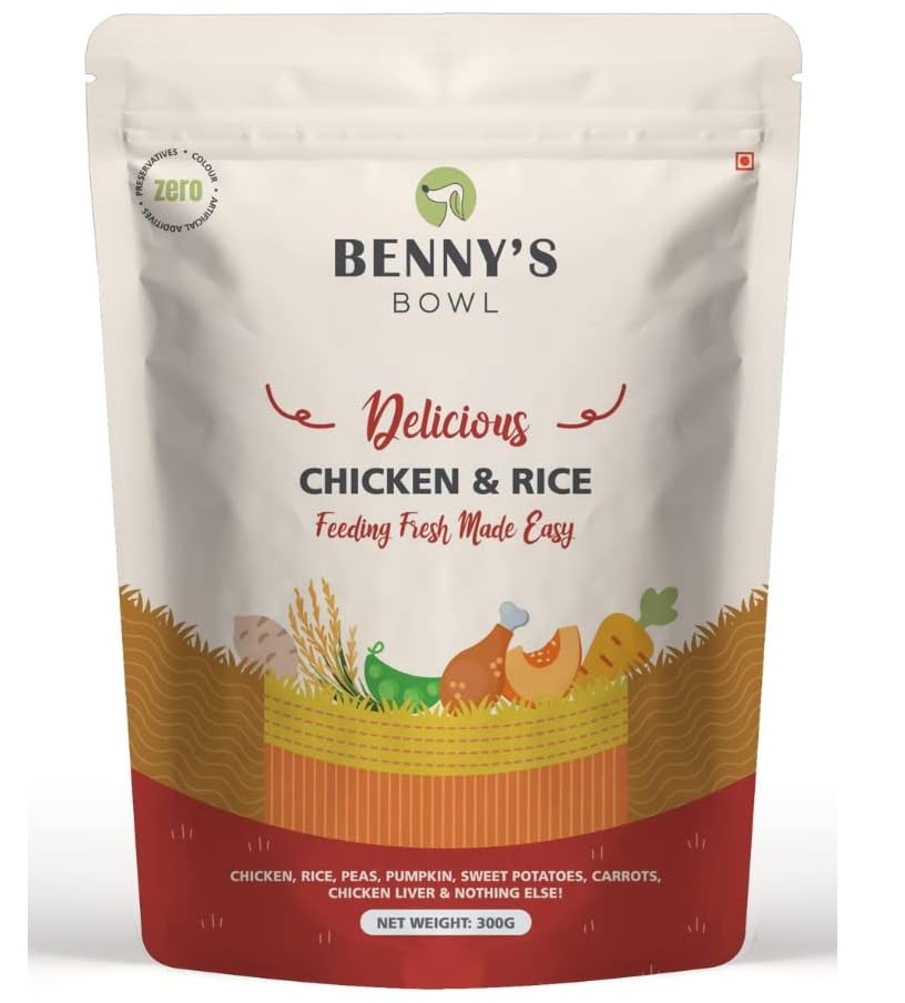 Fresh & Wet Dog Food - Chicken & Rice - Single Pack x 300 G |, Real Chicken Meal | Soft Texture, All-Natural Wet Dog Food,All Life Stages