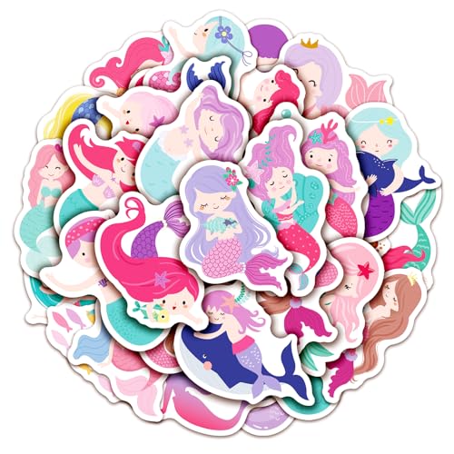 100 Pack Mermaid Stickers, Mermaid Party Favors, Birthday Decorations