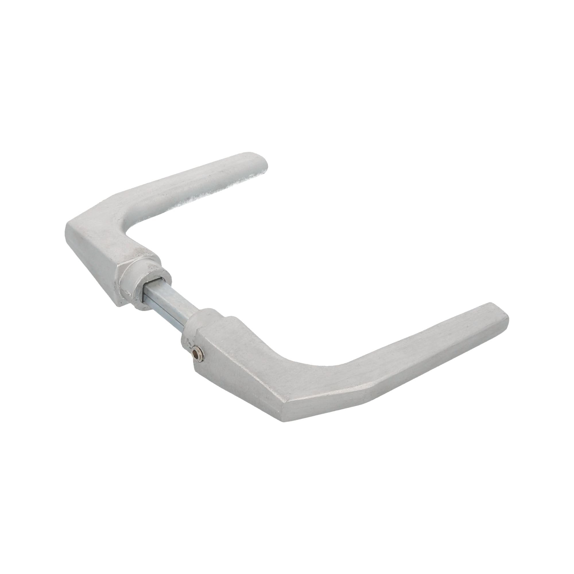 Amig Silver - Set Of Door Handles Without Rose In Aluminium, Matte Finish - 104 X 56 Mm - Mod. 2114-8 Mm Square Spindle - For Doors From 35 To 60 Mm