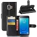 Produktbild Ycloud Tasche für Samsung Galaxy J2 Core Hülle, PU Kunstleder Ledertasche Flip Cover Wallet Case Handyhülle mit Stand Function Credit Card Slots Bookstyle Purse Design Schwarz