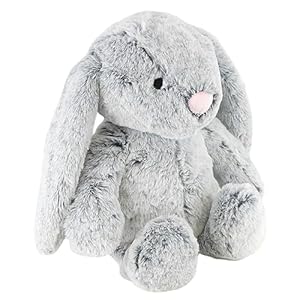 Plush Super Soft Grey Rabbit Cuddly Toy Seated Bunny Stuffed Pet Farm Animal (10 inches)