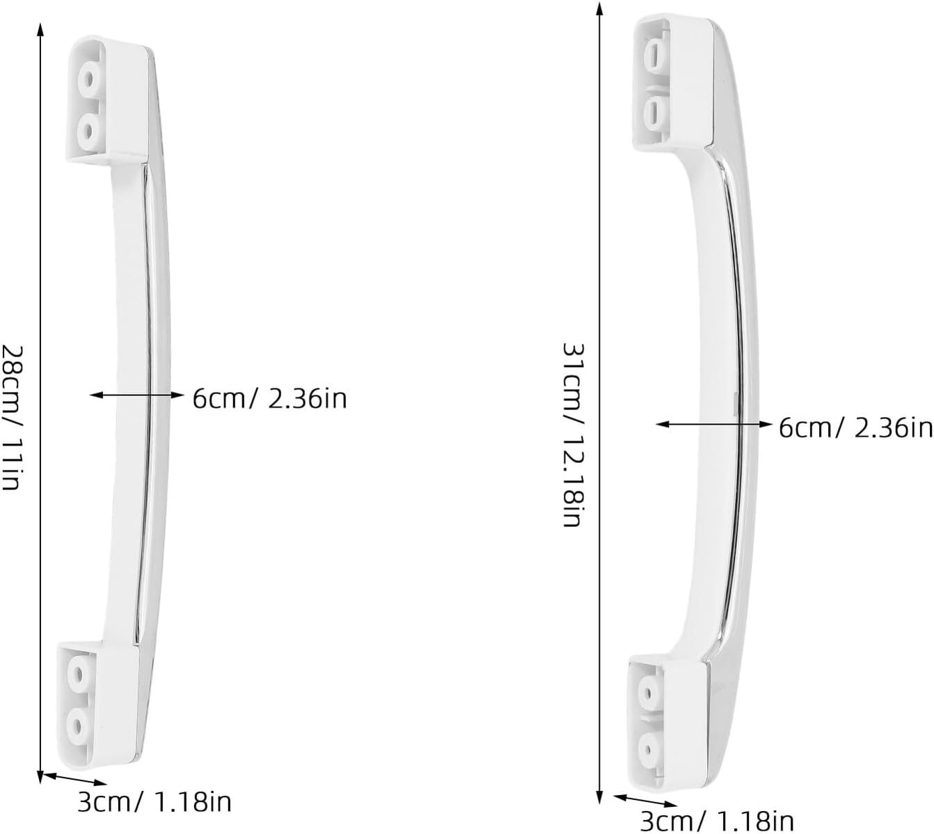 2pcs Universal Plastic Refrigerator Door Handle Replacement Set – Long Short Fridge Handles for Commercial Cooler and Freezer Repair Parts, Suitable for Home and Restaurant Use