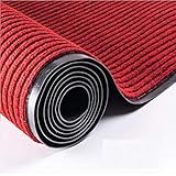 tonchean Brush Step Entrance Mat 3 x 10 Feet Ribbed Runner Rug Heavy Duty Hallway Runner Dirt Trap M