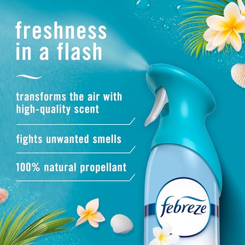 Image of Febreze Air Mist Air Freshener Spray, Odor-Fighting Room Spray, Air Fresheners for Home and Bathroom and Kitchen, Aerosol Can, Bora Bora Waters Scent, 8.8oz, 1 Count