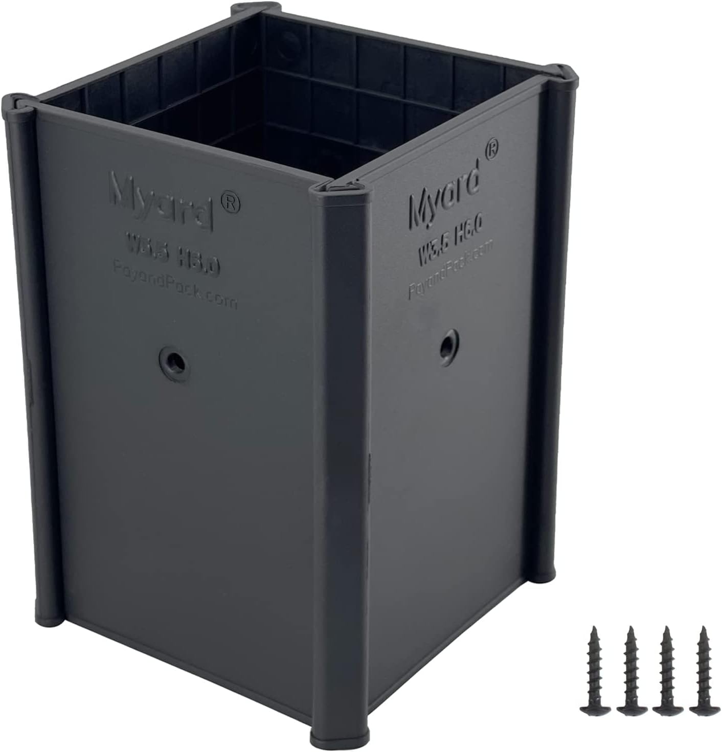 MyardPost Sleeve Post Protector Protects Mailbox, Deck & Fence Posts from Lawn, Grass & Yard Maintenance Equipment – Fits Wood & Metal Posts – No Tools, Screws or Nails Needed (4" x 4" x 6", Black)