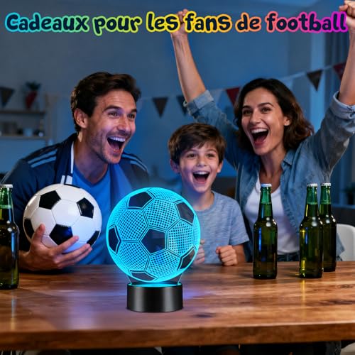 Veilleuse Enfant Football 3D LED Multicolore Linkax