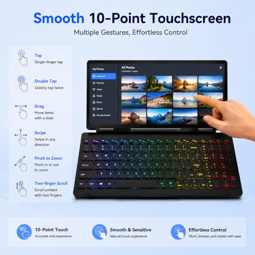 Image of 12.8 inch Portable Touchscreen Keyboard, Screen Extender with Silent Keyboard, USB-A Type-C Monitor for Laptop, Desktop, Mini PC, MacBook(Driver Need)
