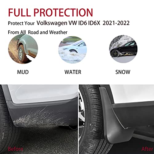 Image of Mud Flaps Kit for 2021 2022 Volkswagen VW ID.6 ID6X ID6 Mud Flap Splash Guard Accessories Front and Rear 4pcs Set