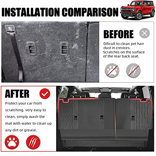 Cargo Liner Rear Trunk Mat Fit 2021 2022 2023 Ford Bronco 4 Door Trunk Mat Backrest Mats Back Seat Cover Tpe All Weather For Bronco Accessories #TOP6