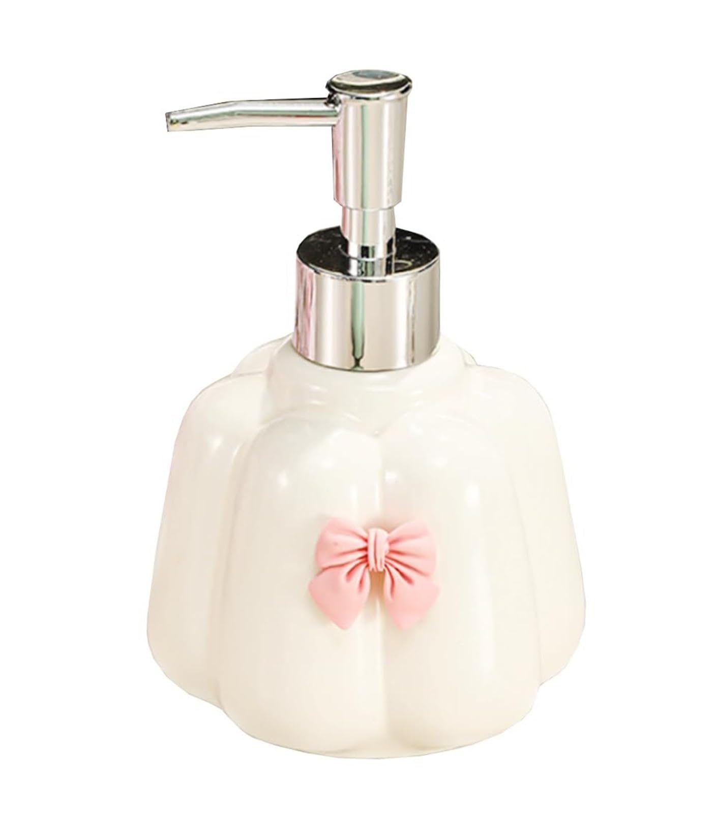 Friendshiphome White Dish Pumpkin Ceramic Soap Bottle Lotion Dispenser With Pump Bathroom Stuff(White)