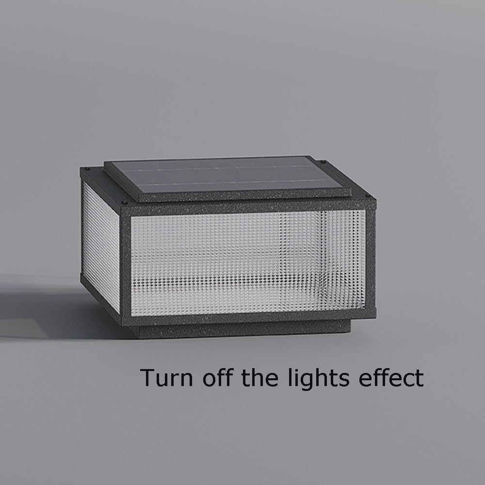 Słup świetlny stojący, oświetlenie ogrodowe z matowym szkłem, solarny lampion do drzwi willi na zewnątrz, kinkiet w stylu industrialnym, lampa podłogowa do ogrodu i podwórza (25 cm)