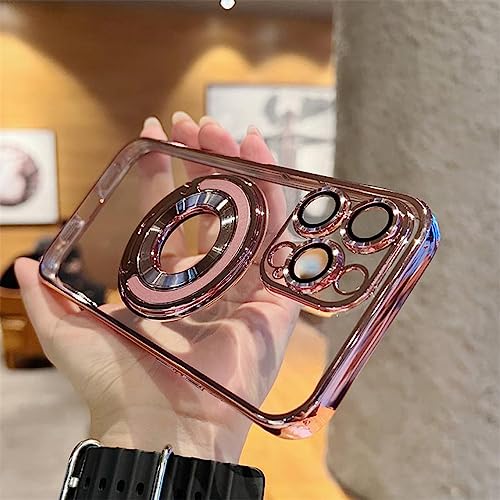 Coque magnétique avec support invisible or rose pour iPhone 12 Pro ENILSA