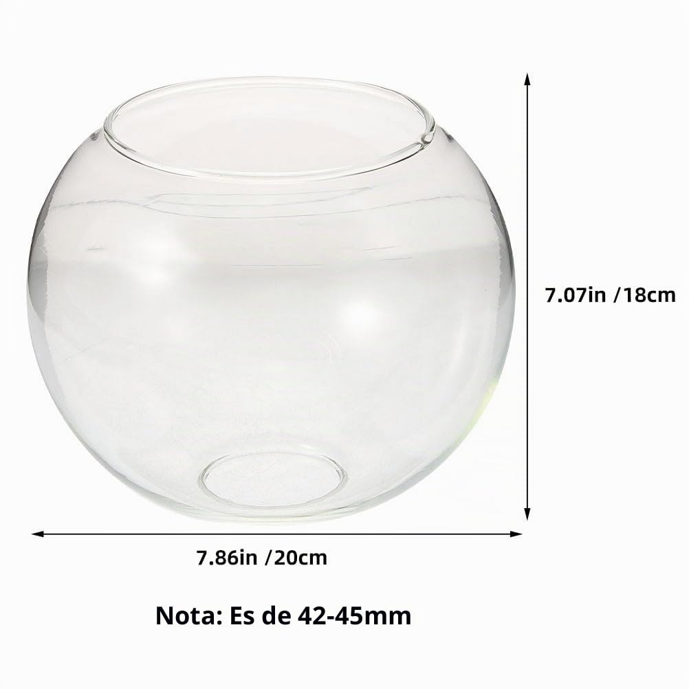 Veemoon Pantalla de Cristal Globo de Vidrio Transparente para Lámpara Colgante Doble Abertura Fácil Instalación y Suaviza la Luz para Decoración en Hotel o Estudio
