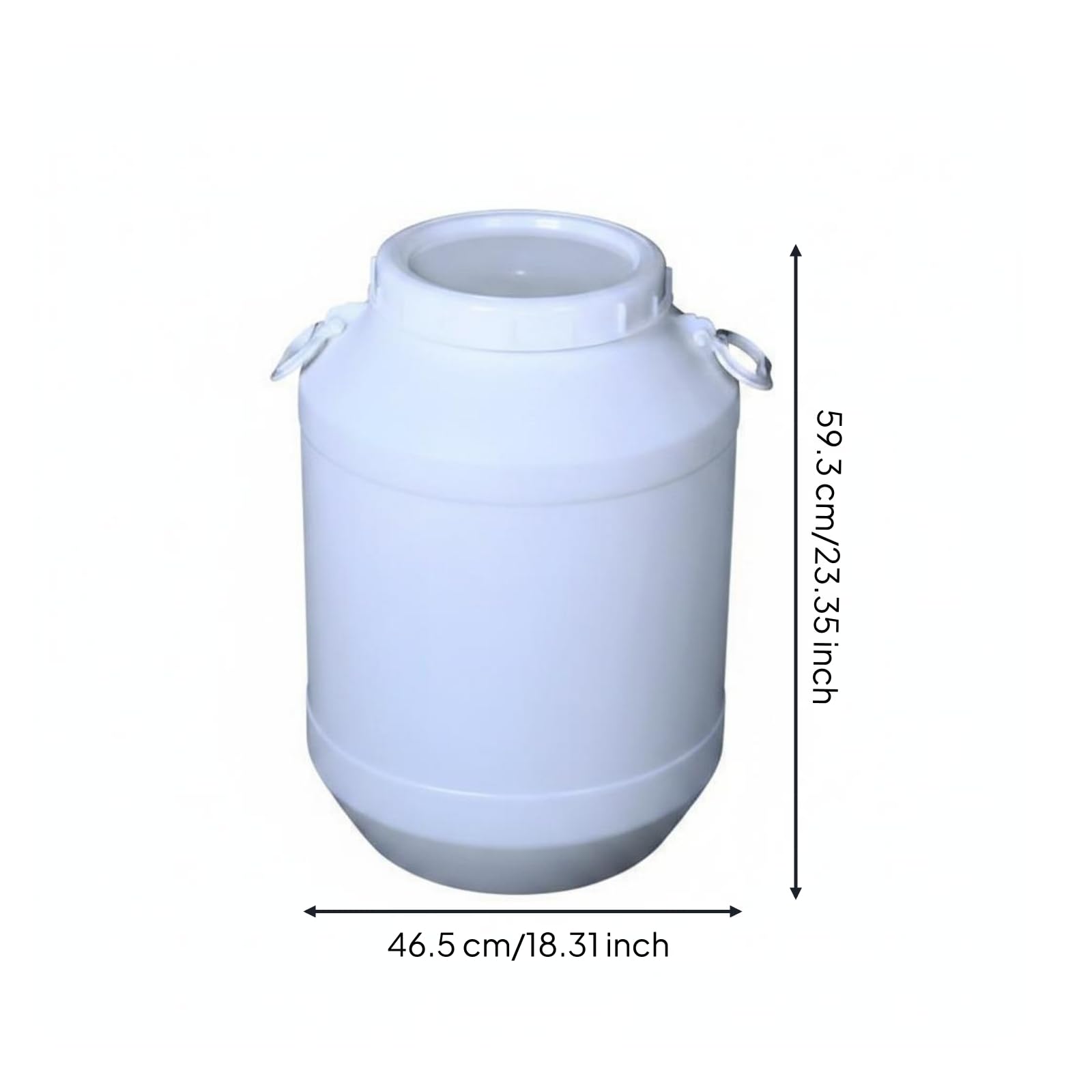 Großes mit Weiter Öffnung Vorratsbehälter Fermentierungseimer dose aus Hochwertigem HDPE für die Lagerung von Wasser Getreide Und Anderen Vorräten für Haushalt Vorratsraum, Weiß, 60 Liter