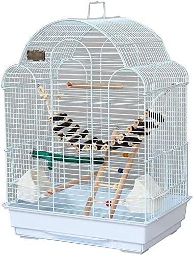 HTTGDGDH Professional Birdcage Pet Supplies Bird Carrier Gardening Decor Bird Cages For Parakeets, Parakeet Cage Cover Household Bird Cage, Small Iron Parrot Cage, Pigeon Pearl Bi,White B