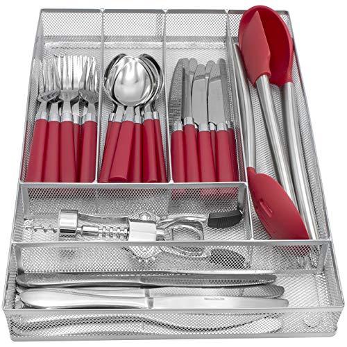 Sorbus Flatware Drawer Organizer, Cutlery Drawer Trays for Silverware, Serving Utensils, Multi-Purpose Storage