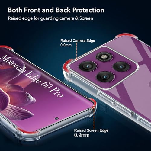 Image of Jkobi Shockproof Crystal-Clear Back Cover for Motorola Moto Edge 60 Pro (Anti Yellow Case | Drop & Camera Protection | Hard Polycarbonate)