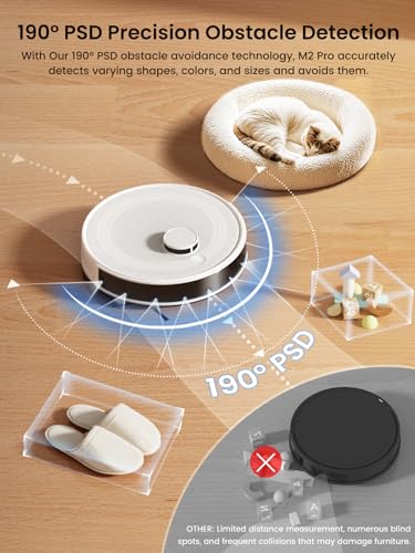 Lefant LiDAR Robot Vacuum and Mop, 45-Day Self-Emptying, 190° PSD Obstacle Avoidance, Customized Cleaning, Multi-Floor Mapping, 5500Pa Strong Suction, 140 Min Runtime, WiFi/Alexa/APP/iWatch, M2 Pro