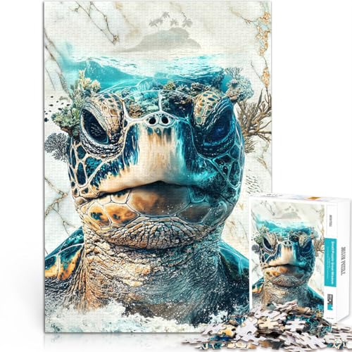 Rompecabezas de 1000 Piezas para Adultos El Mundo de la Tortuga Hecho de Madera para Mayores de 14 años Decoración del hogar Grandes Regalos y Juguetes tamaño：50x75cm