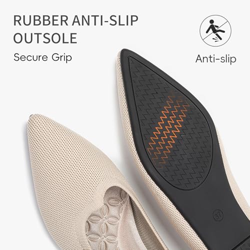 Women’s Flats, Pointed Toe Ballet Flats Shoes for Women Comfortable Knit Dressy Flat4