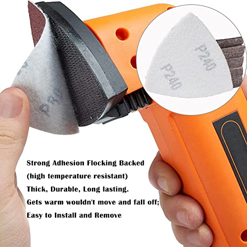 Airic 100Pcs 3-1/8In Triangular Sanding Padpapers 240 Grits 80Mm Hook & Loop Oscillating Tool Sandpaper, Fit 3-1/8 Inch Triangle Oscillating Multitool Sanding Pad, 80Mm240 #TOP3