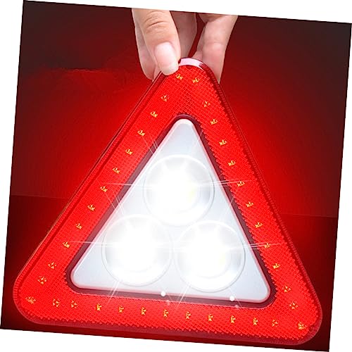 Triángulo de emergencia portátil con luces LED rojas para averías y señal reflectante 6