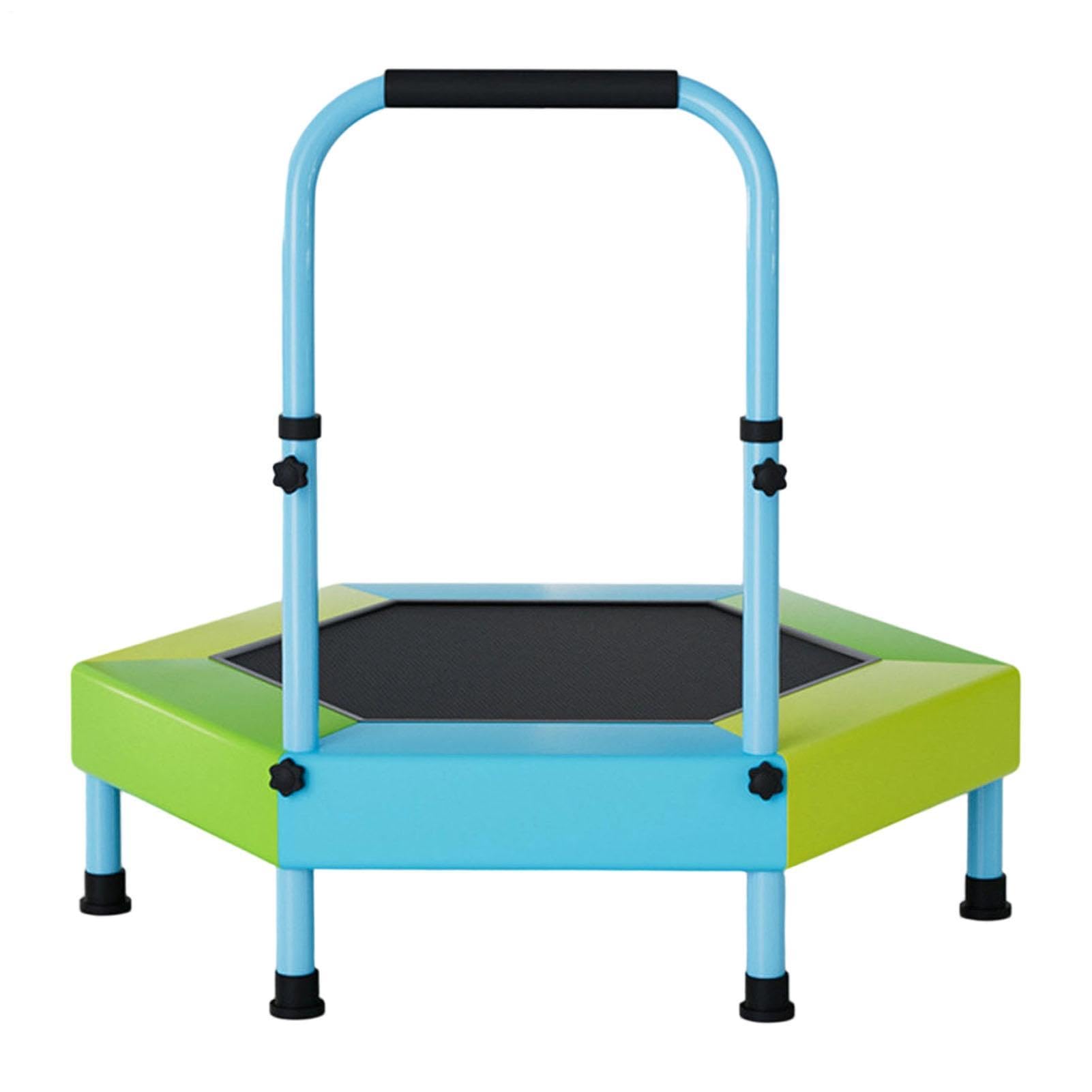 Mini trampolino, 90 cm, pieghevole, con manico regolabile, per giardino, cortile, prato, parco giochi, palestra, casa, asilo nido e aula prescolare