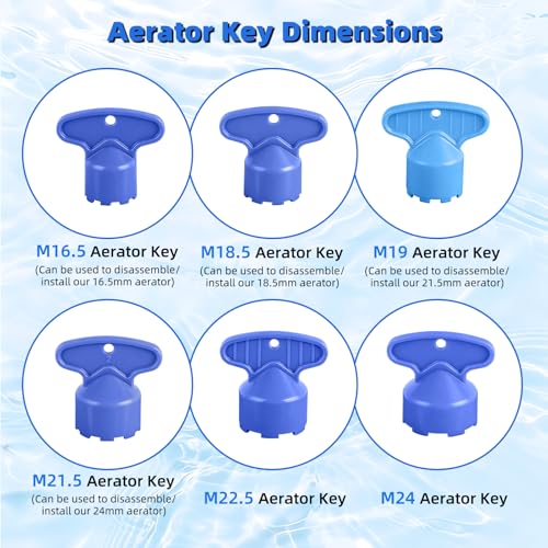 Hibbent 36 Pcs Faucet Aerator with 6 Pcs Aerator Key Removal Wrench Tool - image 3