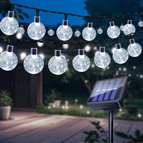 Guirlande Lumineuse Solaire Exterieur, 11M 60 LEDs Guirlande Exterieure Jardin, IP65 Étanche, 8 Modes Lumiere Solaire Extérieur Décoration pour Jardin,...