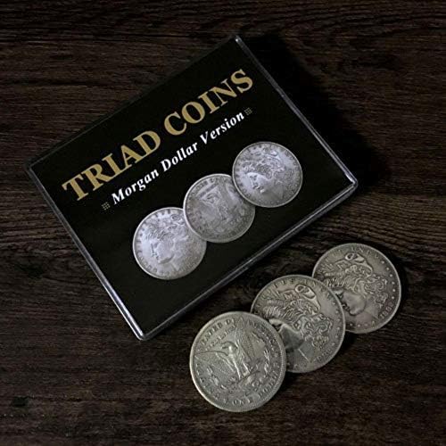 Tríada Monedas (Morgan Gimmick) Trucos de magia Produce Desvanecer Cambio Tres Monedas Magia Primer Plano Ilusiones Trucos Mentalismo Diversión