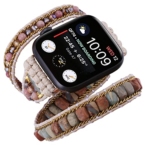 icyant Correa Compatible con Apple Watch, 38mm 40mm 41mm Pulsera Deportiva de Repuesto Ajustable Pulsera de Reemplazo Bohemia Pulsera Reloj Inteligente para Apple Watch SE/iWatch Series 7 6 5 4 3 2 1 Cover