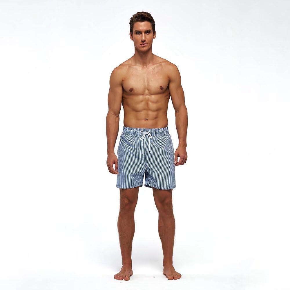 Mens Swim Trunks Quick Dry Boardshorts with Mesh Lining Above Knee Swimwear Bathing Suits - Image 3