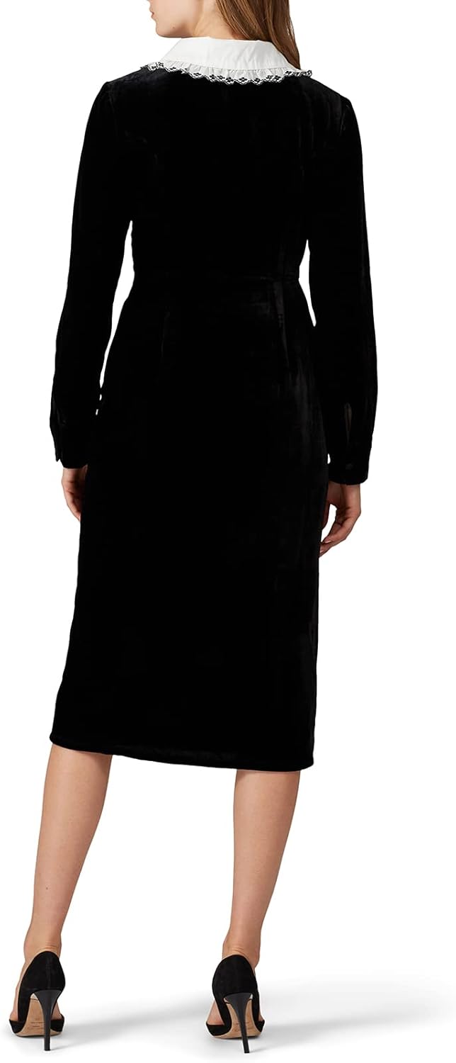 Sweet Baby Jamie Rent The Runway Pre-Loved Black Collared Velvet Dress - Image 4