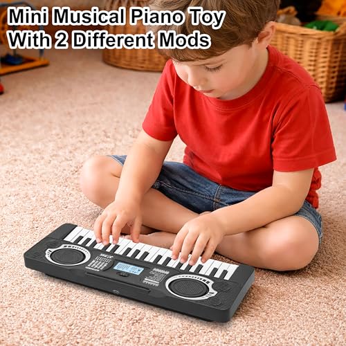 Image of Musical 37 Key Piano Keyboard Toy for Kids with 2 Modes - Electronic Music Instrument with Piano Notes and Indian Song Tunes - USB Type C and Battery Operated - Color As Per Stock