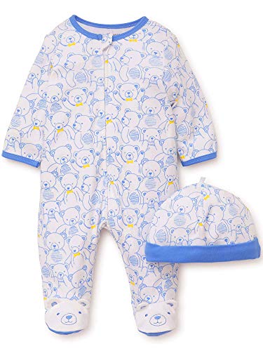 Little Me baby boys infant and toddler bodysuit footies, Blue Teddy Bear, Newborn US