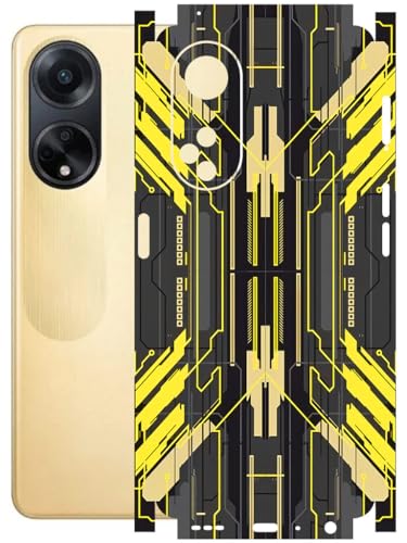 Image of AtOdds - Full Body Back Screen Guard Protector Film - Lamination Wrap Skin Sticker Compatible with Oppo F23 (5G) | Scratchproof Matte Finish (Cyber Yellow)