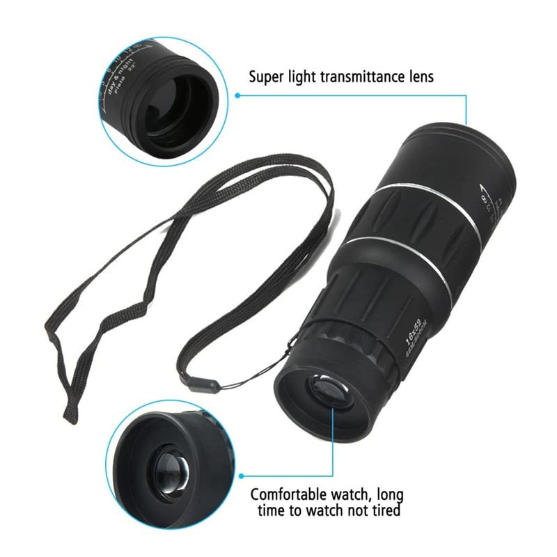 TechKIng (SPECIAL DEAL with 12 YEARS WARRANTY) 16 X 52 Dual Focus Zoom Optic Lens Armoring Monocular Telescope Outdoor Travel Binoculars for Bird Watching Monocular (52 mm, Black)-8932 5 51tmGbHhSqL