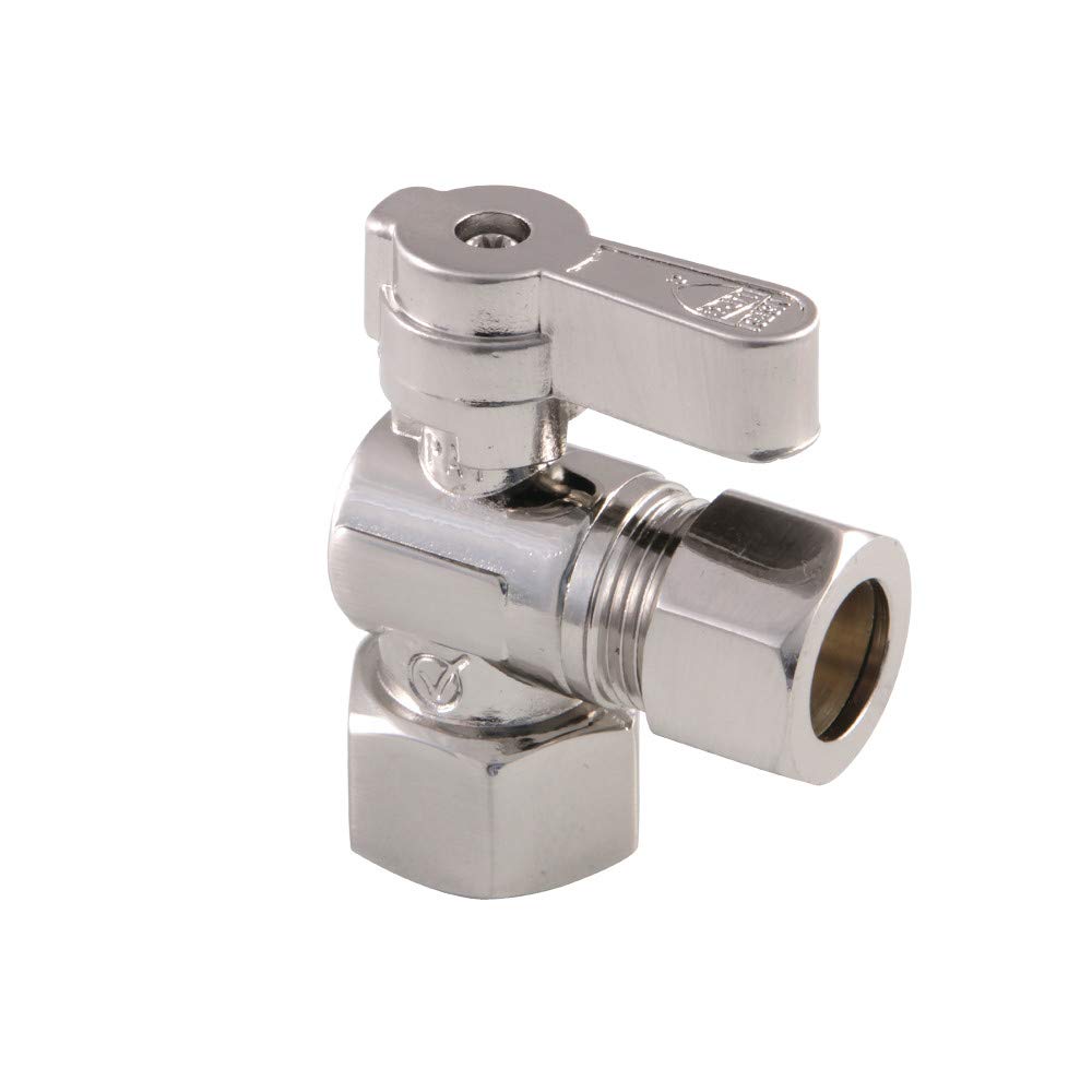 Valve d'arrêt d'angle Kingston KF4440SN en laiton massif et finition nickel brossé durable