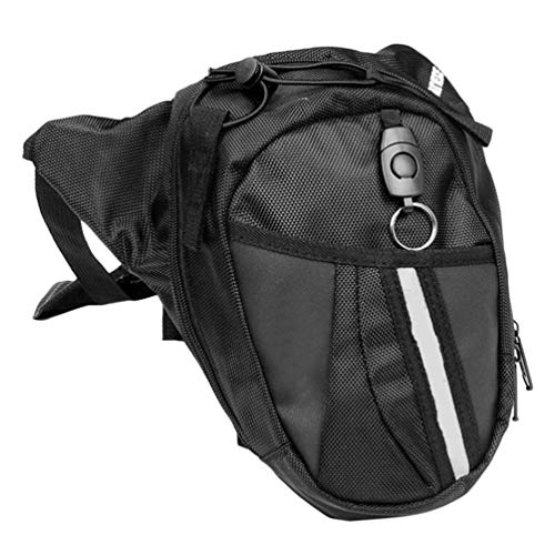 Multifuncional Impermeable Nylon Pierna Bolsa Motocicleta Paquete de Fanny para Ciclismo - Negro