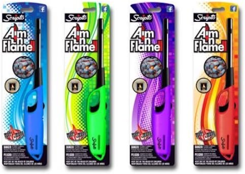 Scripto Aim 'N Flame Multi-Purpose Lighters, 4 Pack