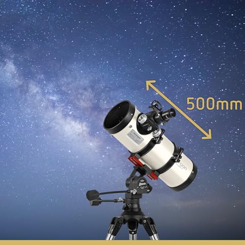 Teleskop Omegon N 114/500 EQ Neo | kompaktowy teleskop zwierciadlany typu Newtona | szeroki kąt widzenia nieba | montaż paralaktyczny | statyw ze stali nierdzewnej | adapter smartphone i akcesoria