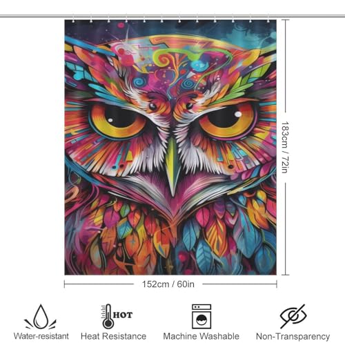 Rideau de douche hibou de qualité supérieure en polyester résistant