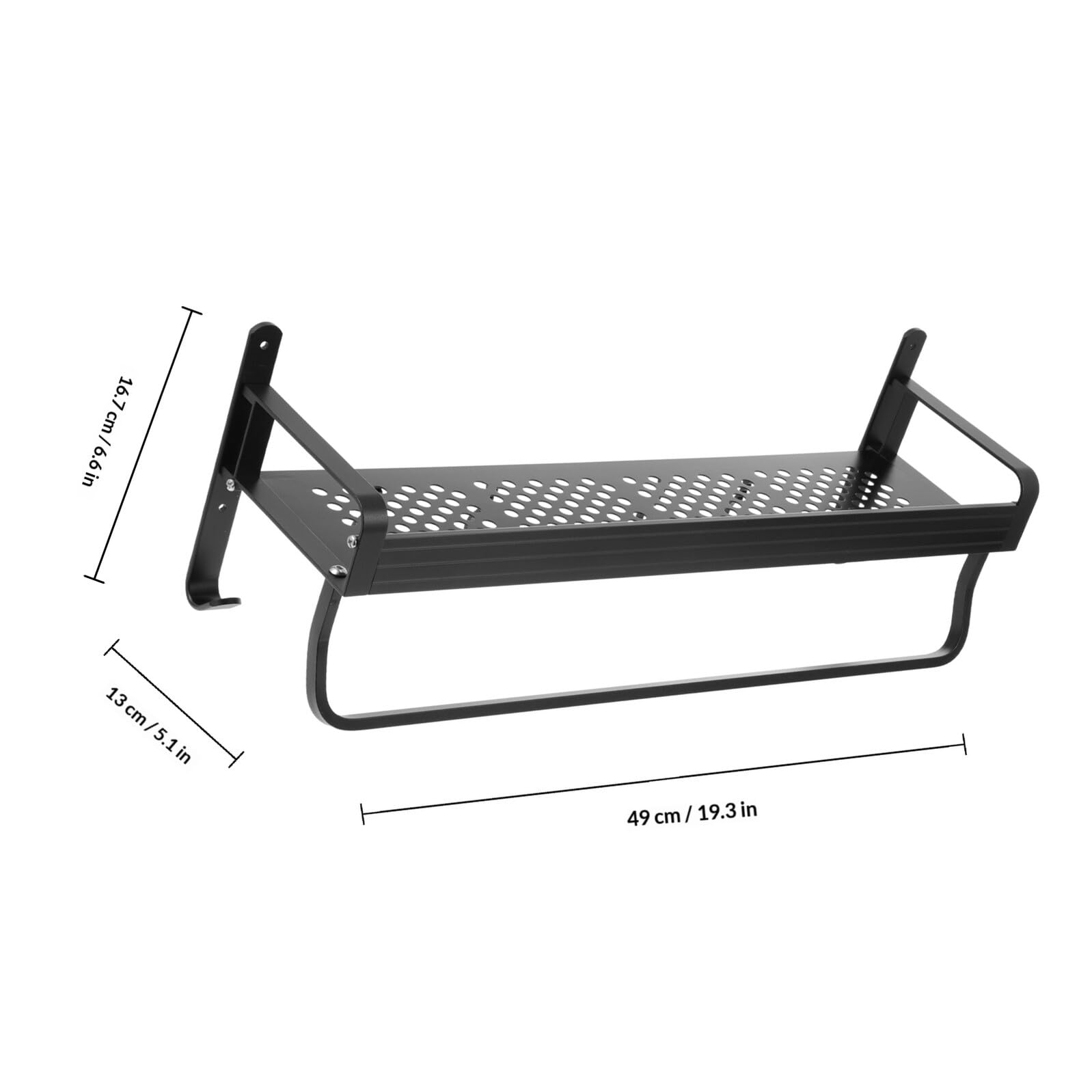 Estante de Ducha para Baño Organizador y Diseño que Previene Caídas Negro de Aluminio Espacial sin Taladro de 50cm Adecuado para Almacenamiento en Baño