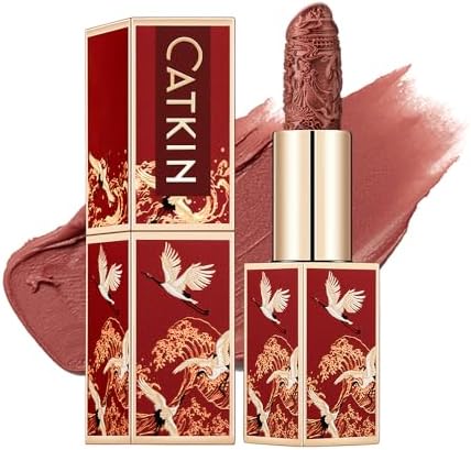 Catkin Semi-Matte Lipstick Hydrating High Impact Color Infused with Vitamin E and Avocado Oil Smooth Soft Texture Long Lasting Matte Finish 158