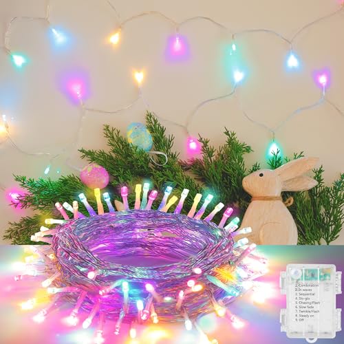 Pastel Colored Mini Bulb Battery String Lights for Easter Party Decorations
