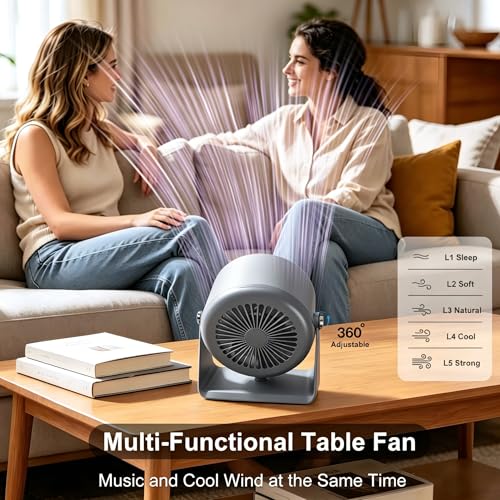 Anyyuk Gifts for Men Women, Wireless Bluetooth Speaker with Phone Holder, Desk Fans and RGB Lights, HD Sound Anti-Slip Base, 360° Adjustable Phone Stand Cool Gadgets Birthday Gift — view 3